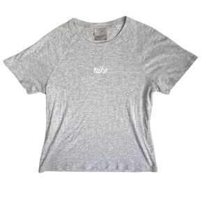 Nike Y2K Vintage Center Logo Short Sleeve T Shirt Heather Gray Women's M